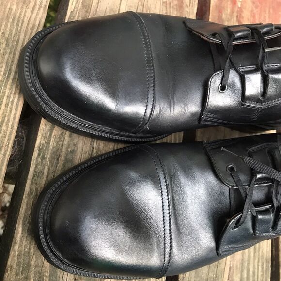 BACCO BUCCI Black LEATHER TIE OXFORDS MADE IN ITALY  Mens US SZ 13 Dress Shoes main image 8